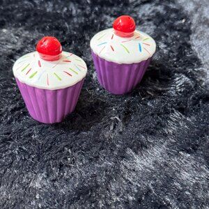 Babs Novalty Cupcake-Shaped Ceramic Salt & Pepper Shakers